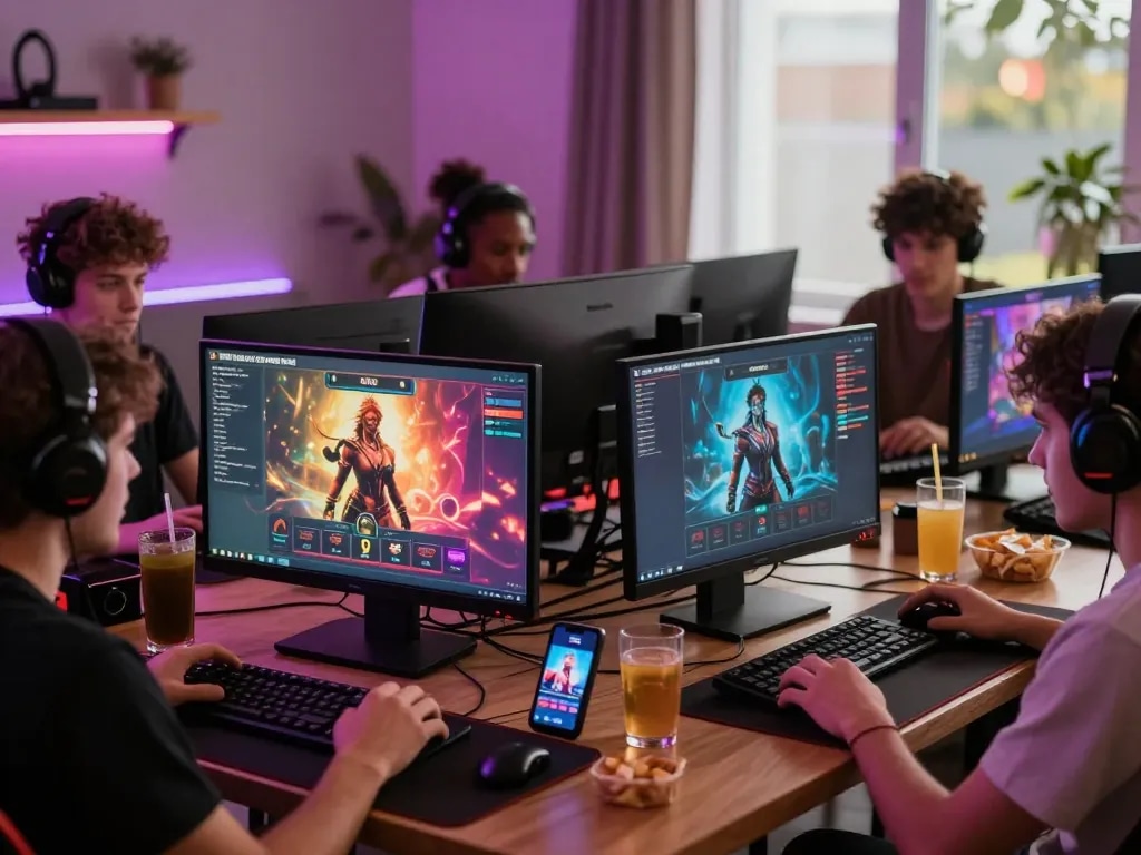 Interactive scene of adult gamers enjoying free sex games, showcasing game sex experiences.