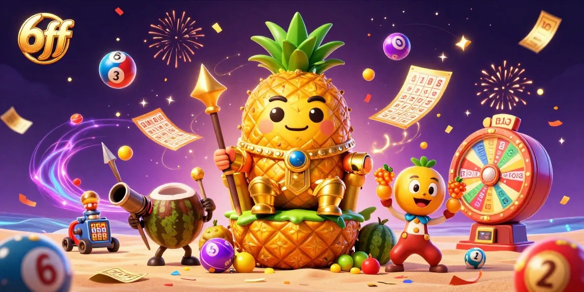 Experience thrilling gameplay with 6ff as the golden pineapple king and friends bring casino excitement to life.