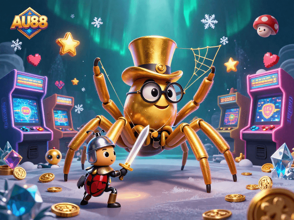 Experience thrilling gameplay at AU88 with a vibrant casino scene featuring unique 3D characters and immersive elements.