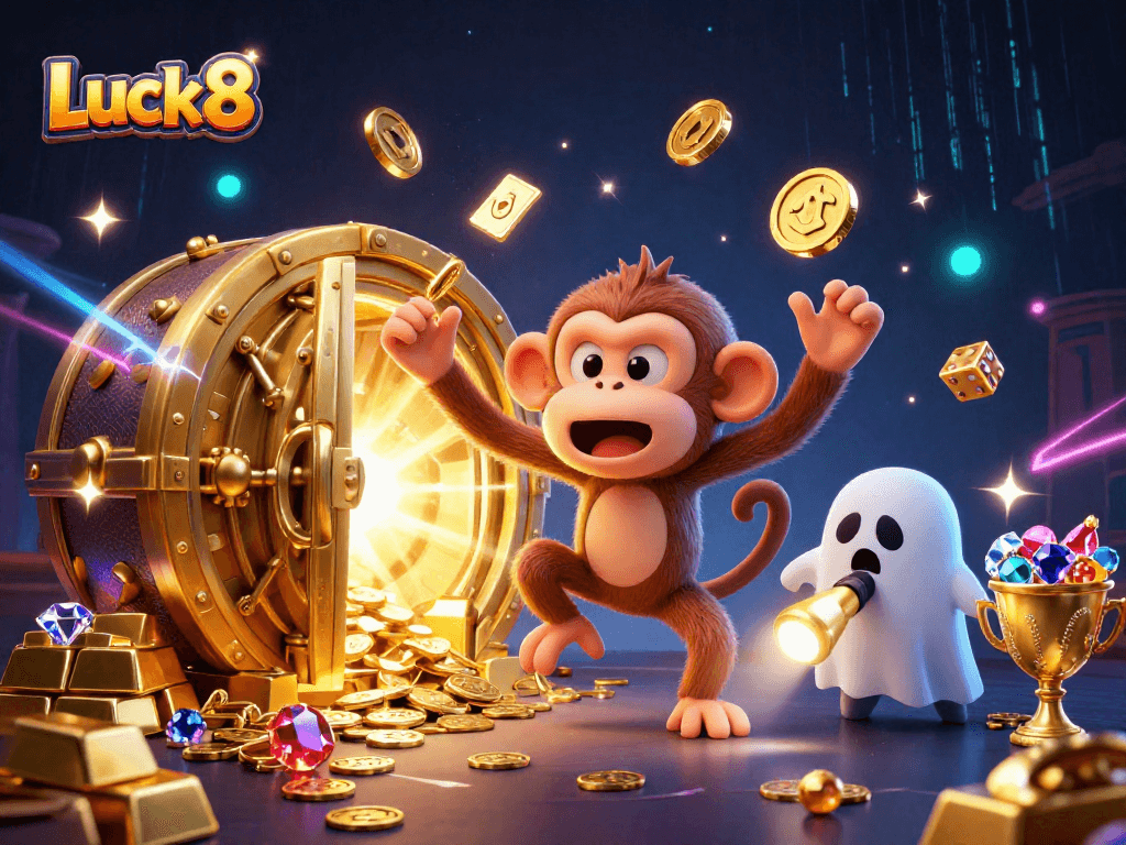 Experience thrilling Luck8 casino adventures with a mystical monkey and a brave puppy!