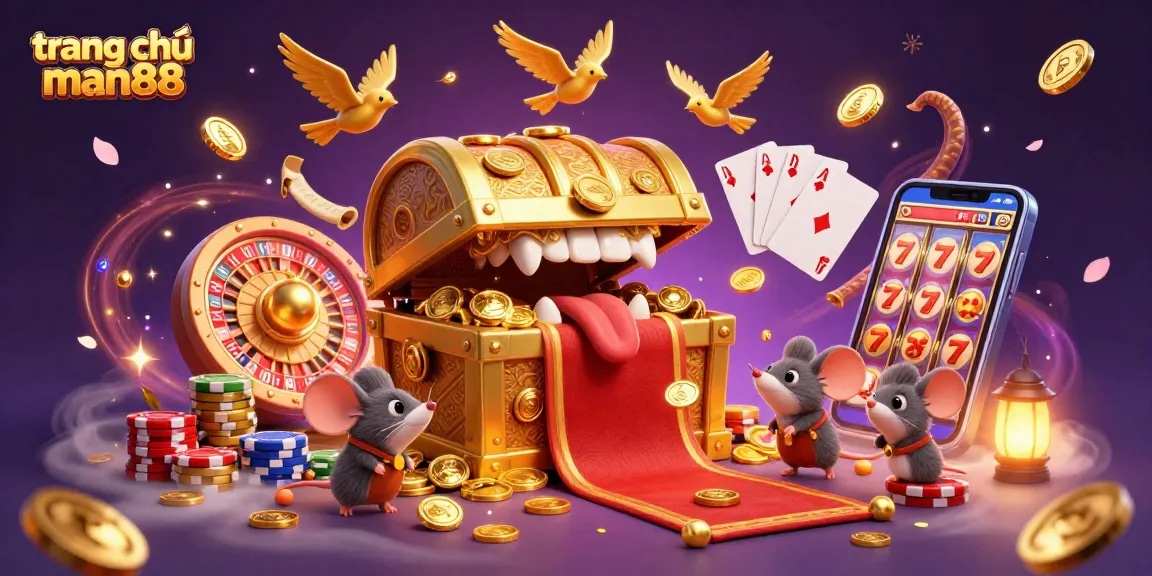 Experience the excitement of trang chủ man88 with a vibrant casino scene full of rich visuals and gaming elements.