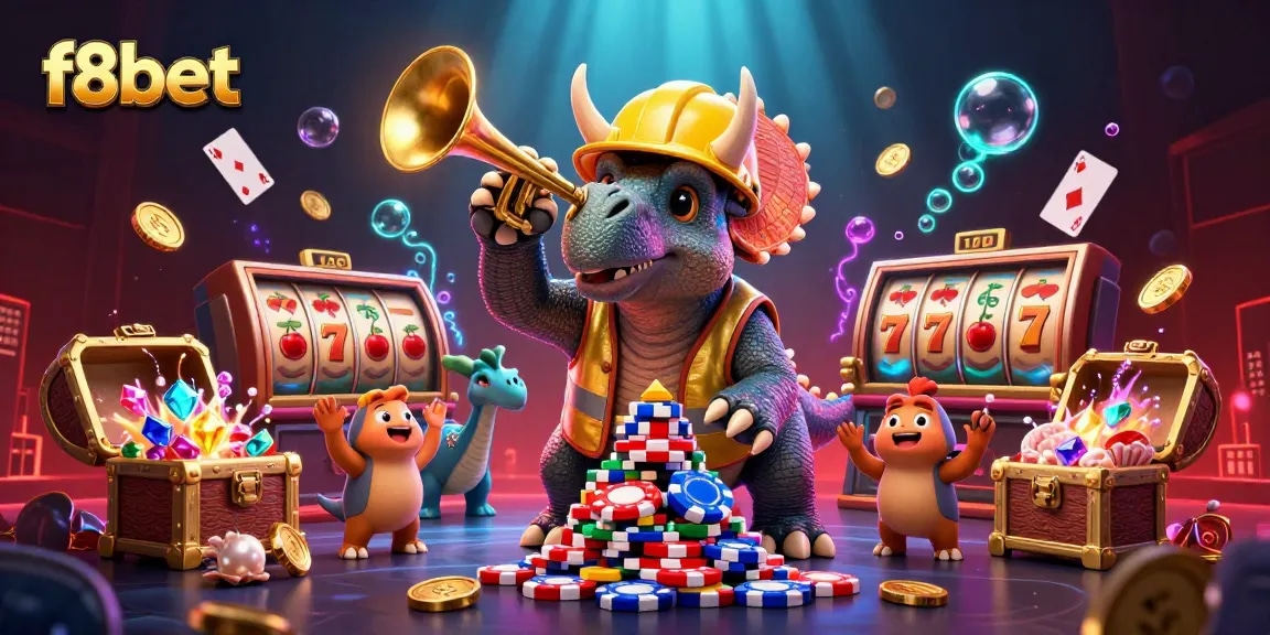 Experience the vibrant world of slot games at f8bet with dynamic characters and gaming excitement.
