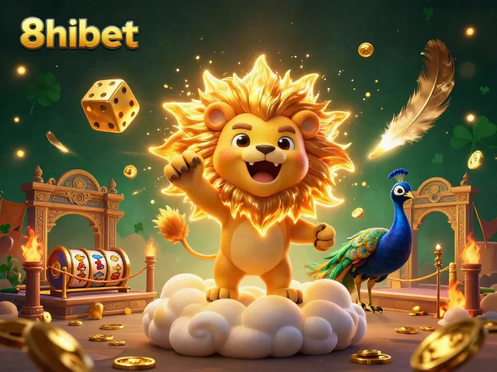 Experience thrilling gameplay with 8xbet, featuring vibrant characters and dynamic casino elements in a dazzling scene.