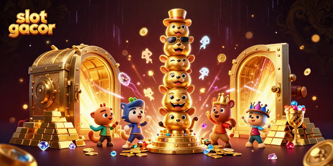 Win big with slot gacor, featuring a dynamic scene of vibrant casino elements.