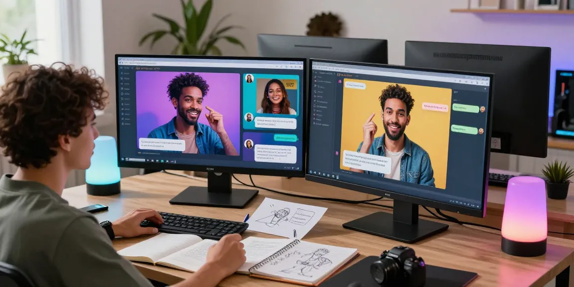 Engaging interaction with ai nsfw characters in a creative home office setting.