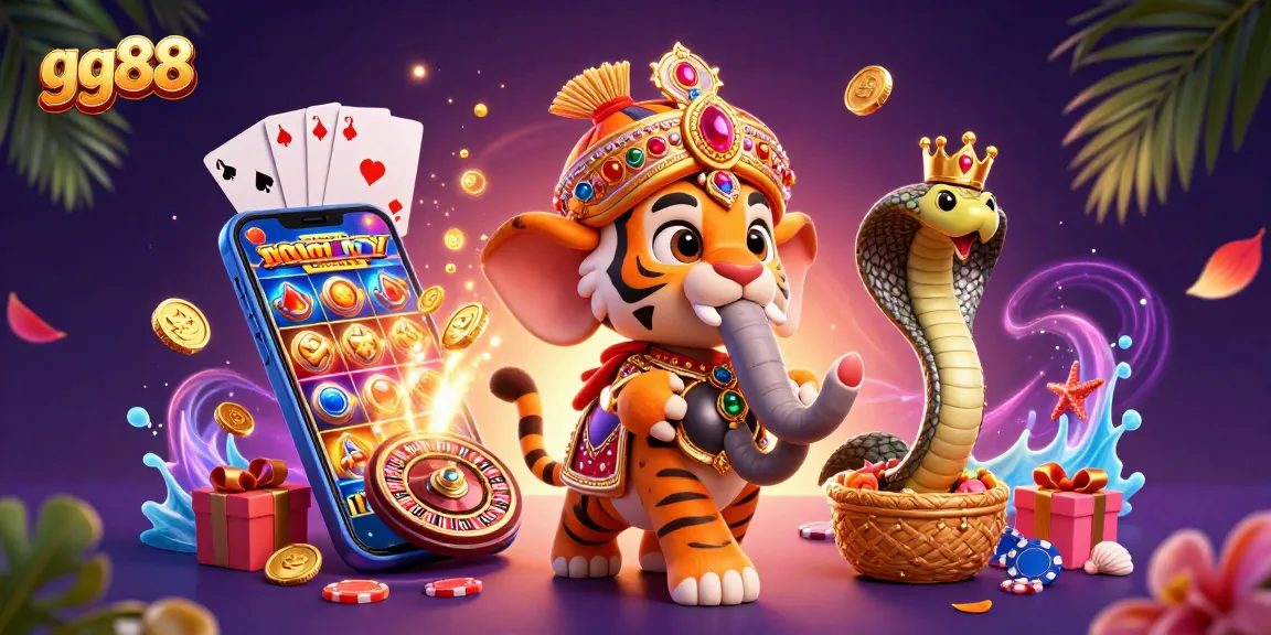 Experience thrilling jackpots with gg88's immersive 3D casino scene featuring dynamic gaming elements.