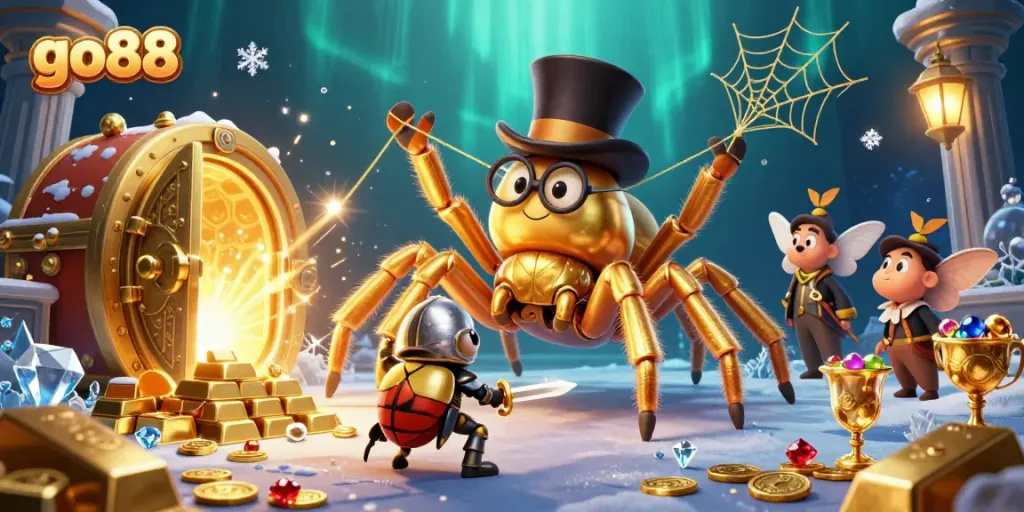 Experience go88 in a vibrant casino scene with treasure, characters, and dynamic elements.