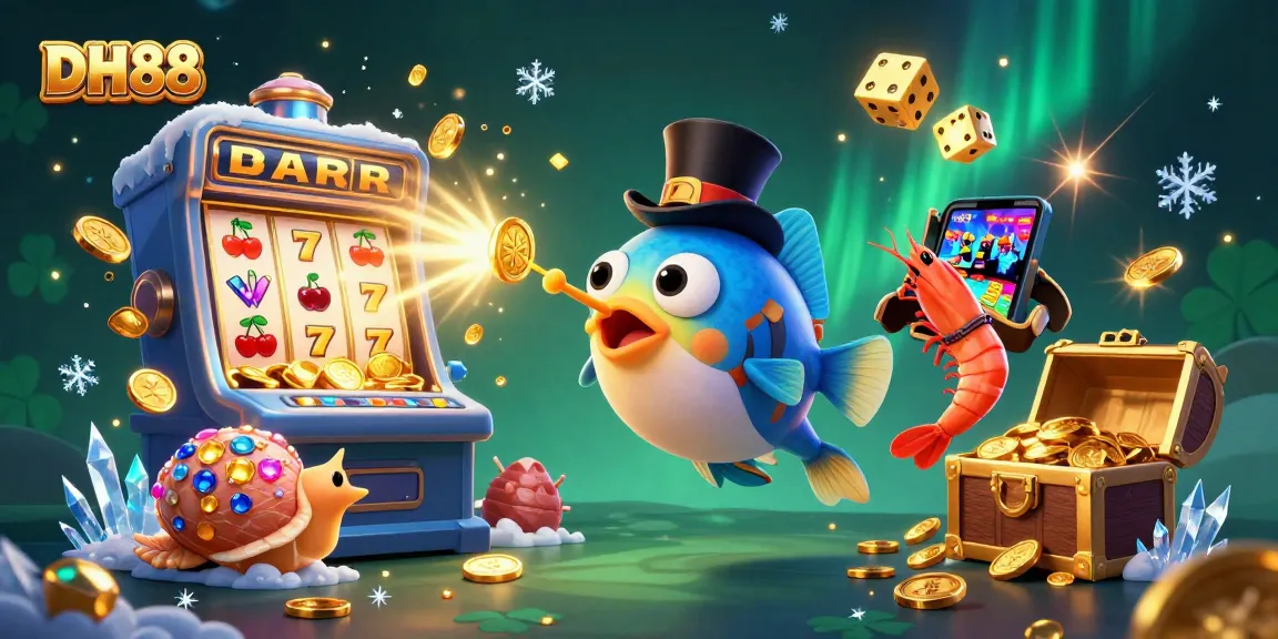 Experience thrilling gameplay at DH88 with enticing characters like anglerfish and pirate shrimp amidst a cascading jackpot scene.