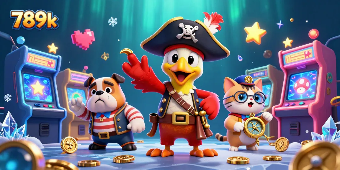 Immerse yourself in gaming excitement at 789k featuring vibrant 3D characters and casino elements.