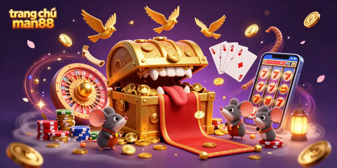 Experience the excitement of trang chủ man88 with a vibrant casino scene full of rich visuals and gaming elements.