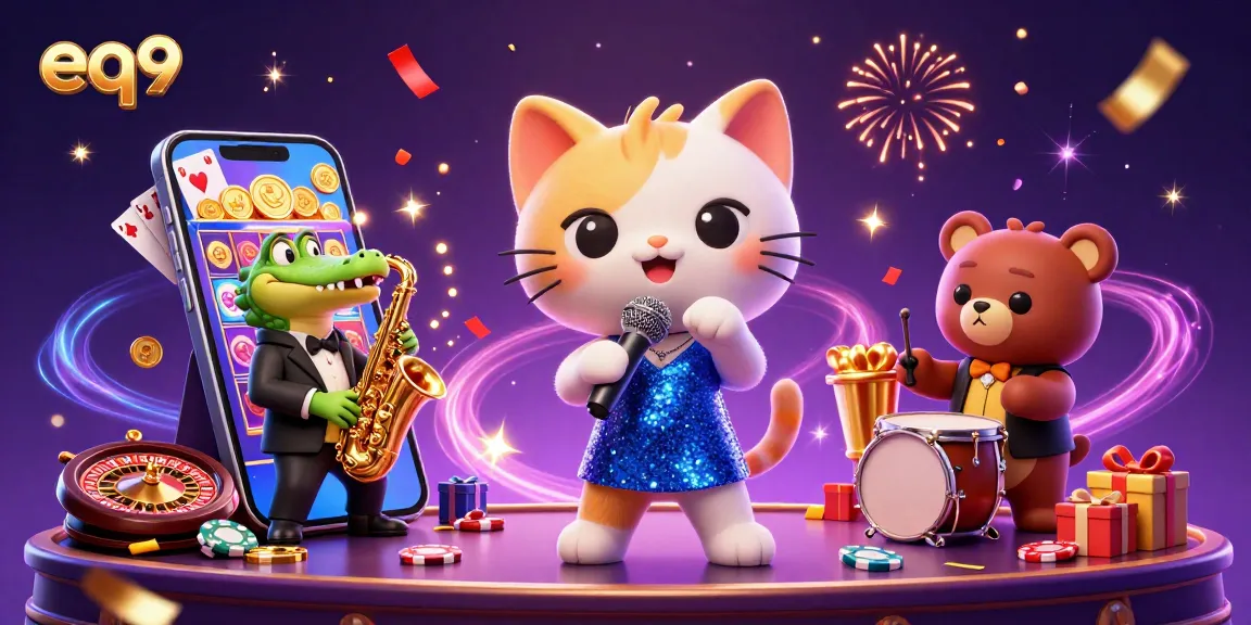 Engage in exciting gameplay at eq9 casino with vibrant 3D cartoon characters and dynamic gaming elements.