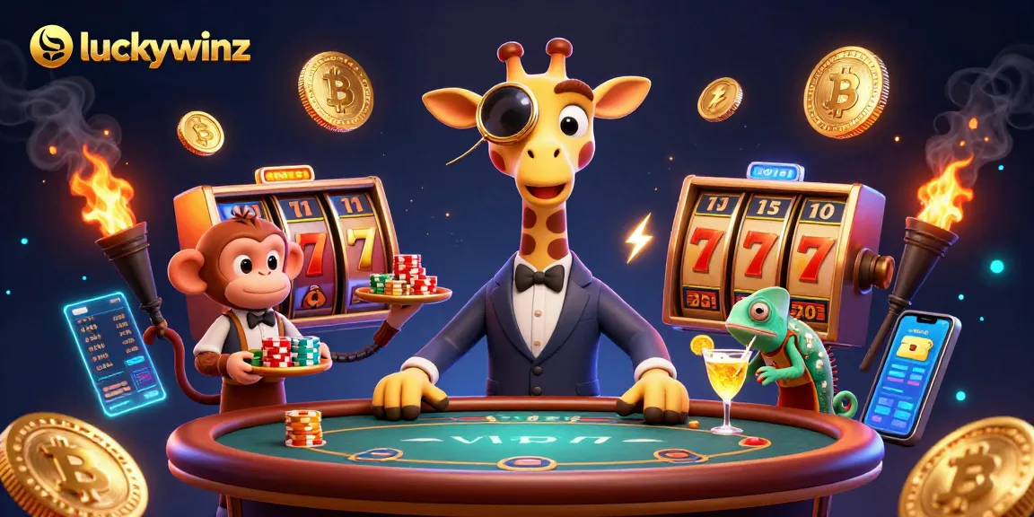 Experience thrilling gameplay with luckywinz at the ultimate casino, featuring vibrant characters and exciting slot elements.