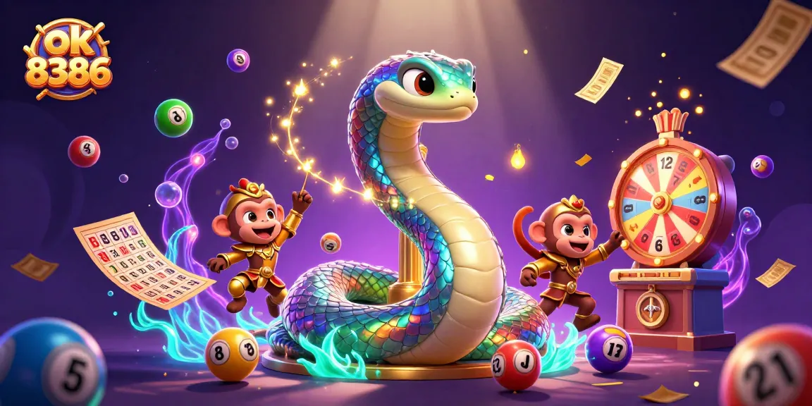Play exciting games at ok 8386 with colorful lottery balls and vibrant casino elements.